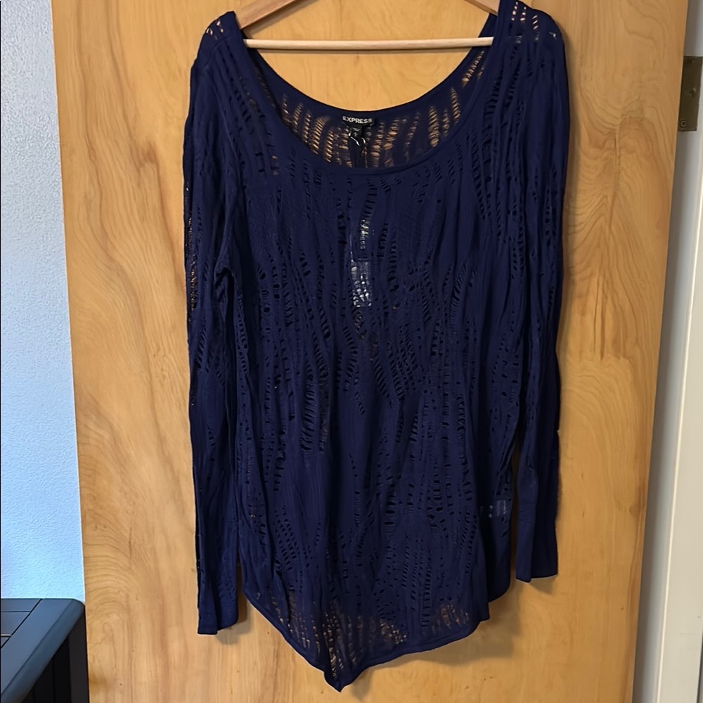 Express Navy Blue Knit Sweater